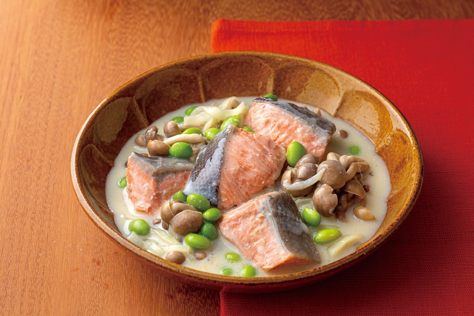 生鮭の豆乳クリーム煮